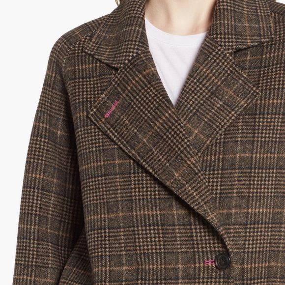Avec Les Filles Double Face Plaid Wool Blend Coat - Picture 13 of 13